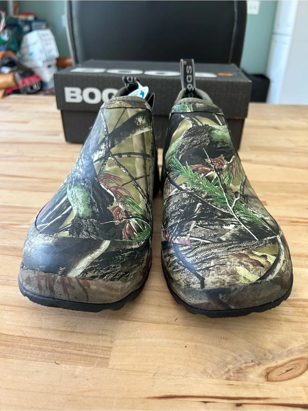 Bogs Men's Slip-On Camo Work/Hunting Boots - Green/Brown